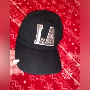 Black LA silver sequins Cap
